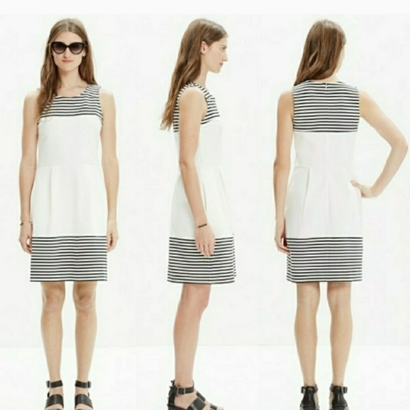 🎉 SALE 🎉 Madewell Verse Dress In Stripe Pockets - Picture 1 of 7